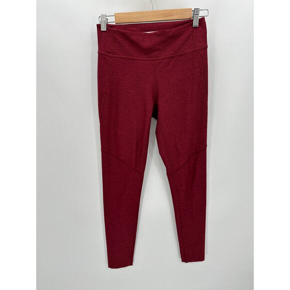 Outdoor Voices Leggings Women MEDIUM Red Burgundy Pull On Stretch Activewear - Picture 9 of 9